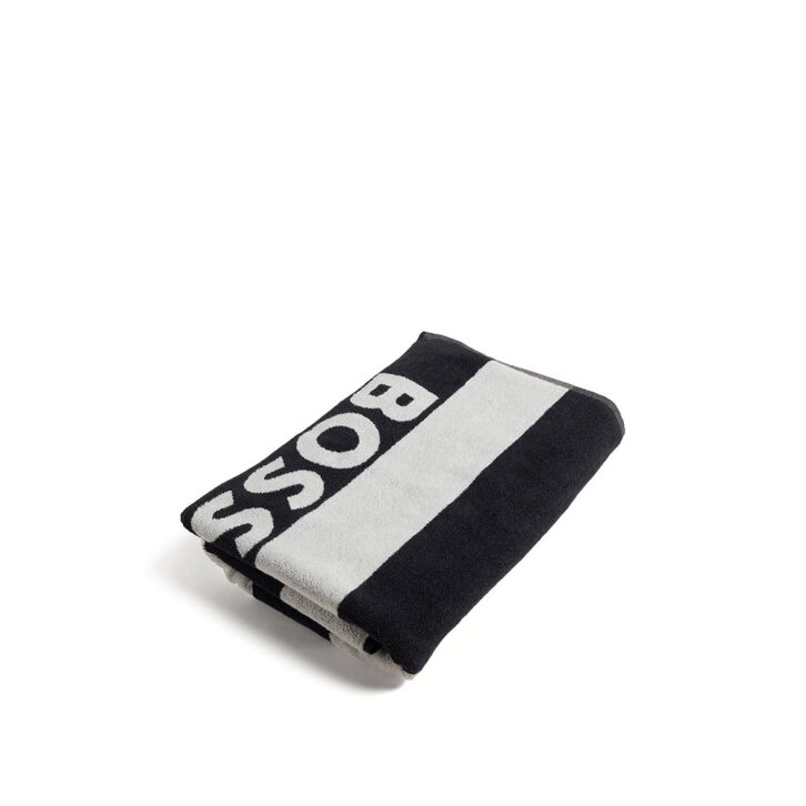 Πετσέτα Θαλάσσης Block Stripes 90 x 180cm BOSS 50469305-108 Μαύρο Λευκό
